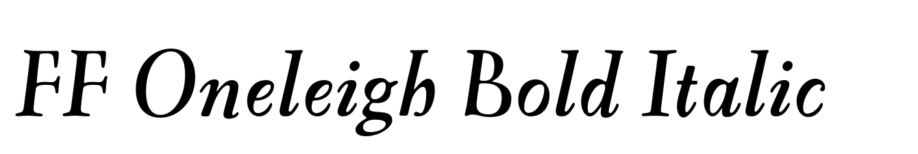 FF Oneleigh Bold Italic